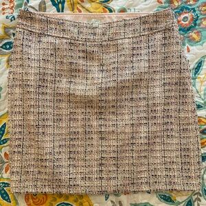 LOFT Tweed Pencil Skirt - Cream and Black